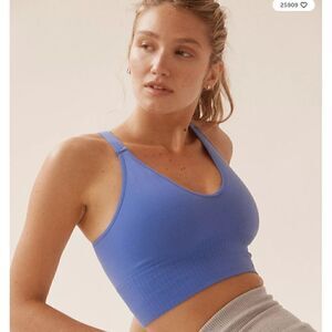 Free People Good Karma Crop Tank XS/S Moroccan Blue